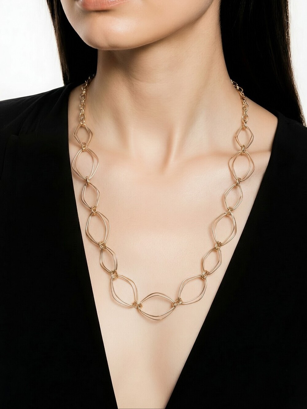 NWT Maren Elana For nadineWest Gold Double Link Chain Neckace ~32"